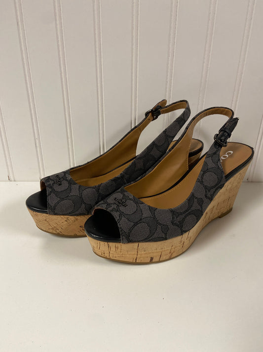 Sandals Designer By Coach In Black, Size: 7.5