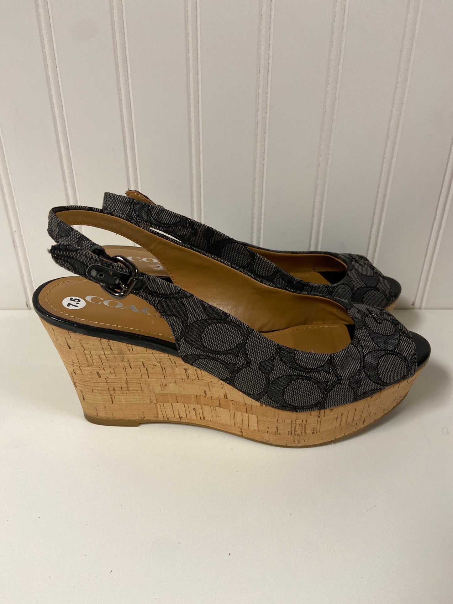 Sandals Designer By Coach In Black, Size: 7.5