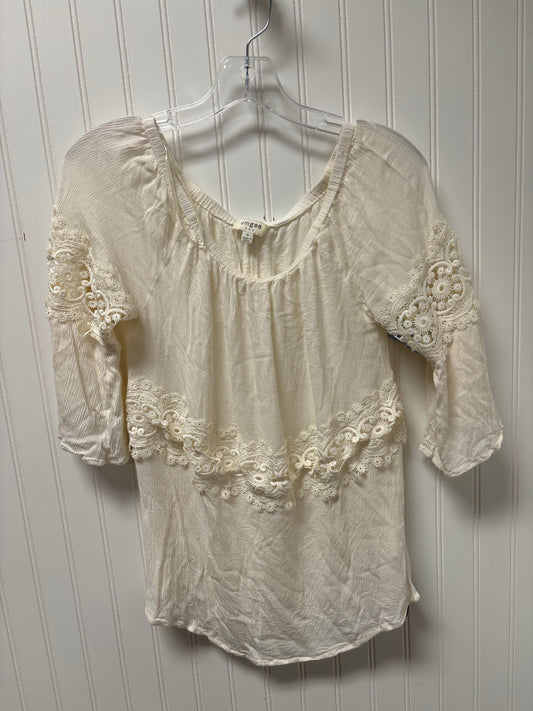 Top 3/4 Sleeve By Umgee In Cream, Size: S