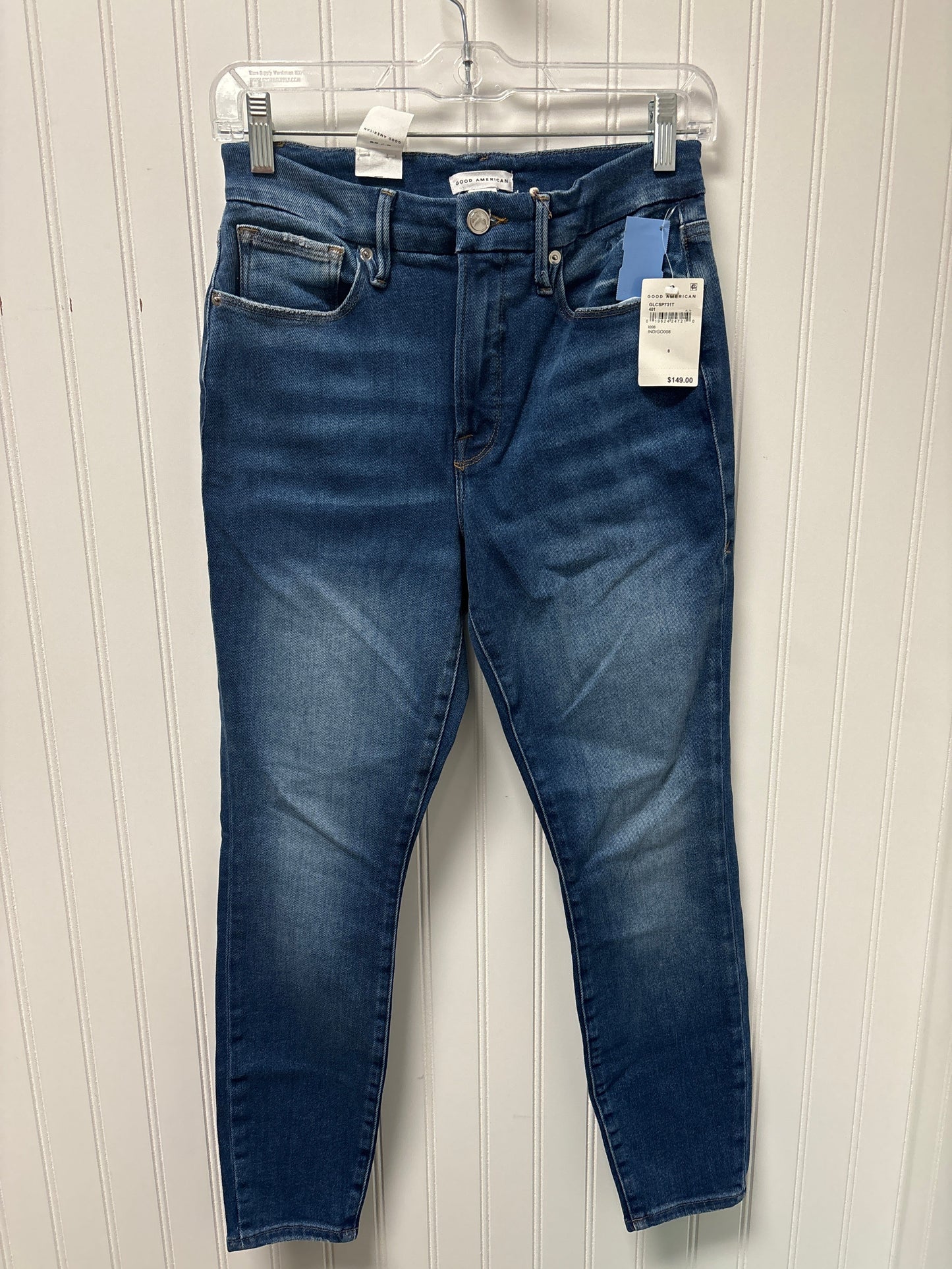 Jeans Skinny By Good American In Blue Denim, Size: 8