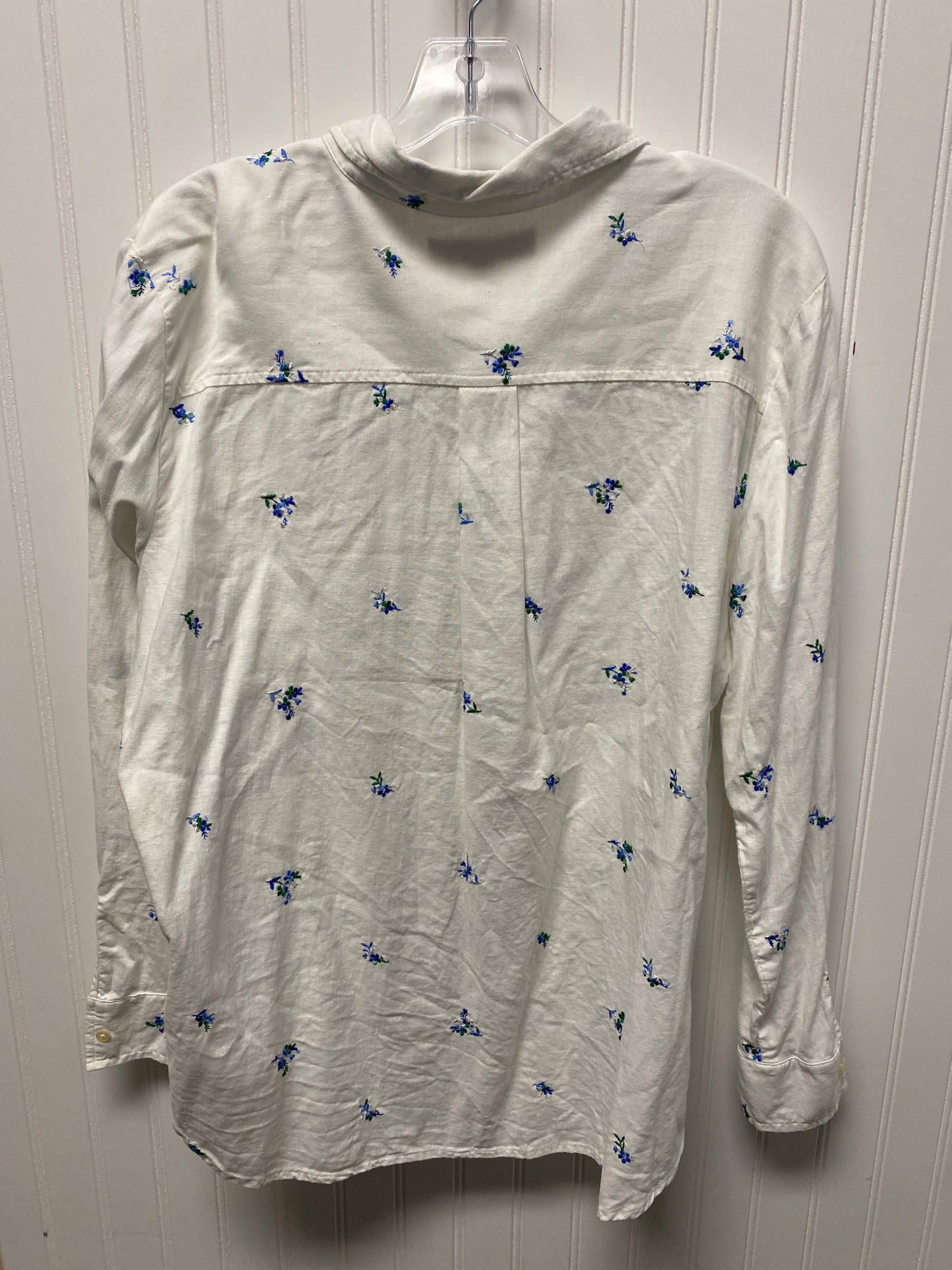 Top Long Sleeve By Loft In Blue & White, Size: Xl