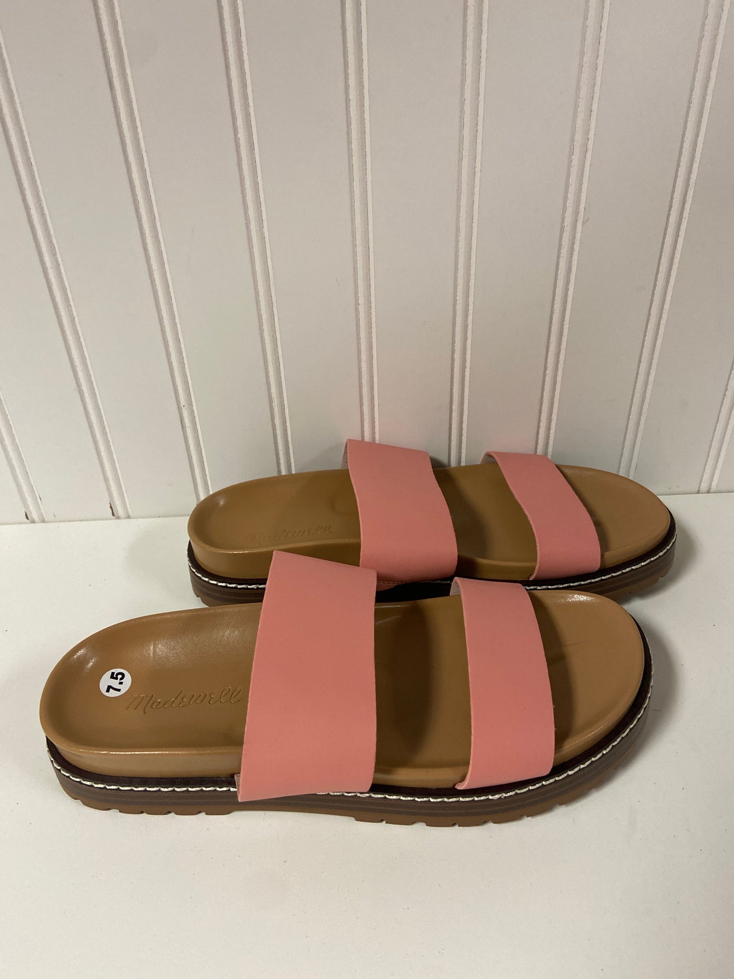 Sandals Flats By Madewell In Brown & Pink, Size: 7.5