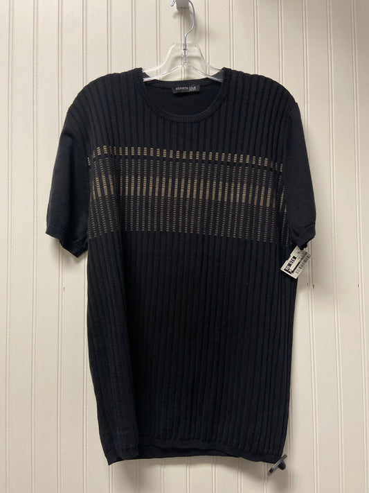 Sweater Short Sleeve By Kenneth Cole In Black & Cream, Size: 2x