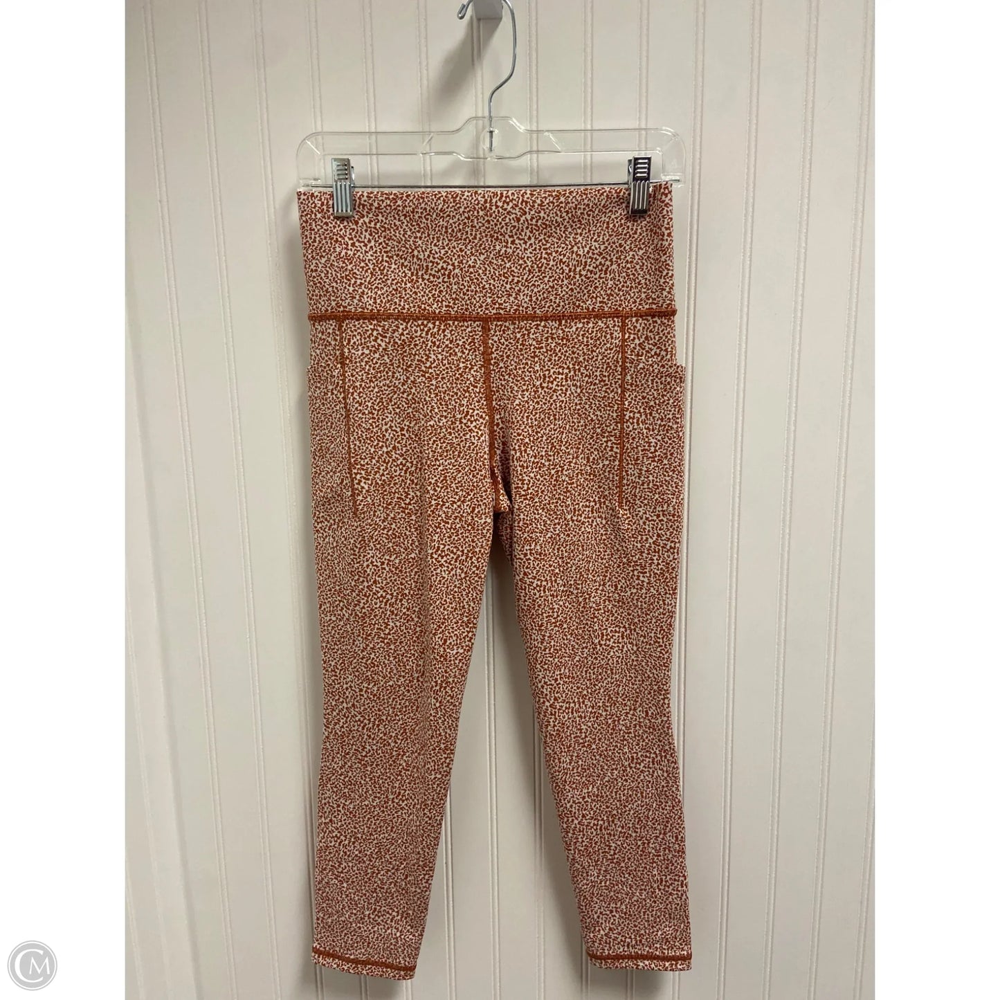 Athletic Leggings By Athleta In Orange & White, Size: M