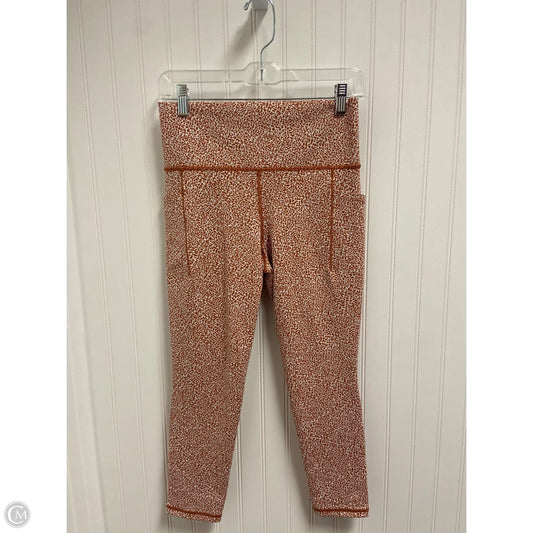 Athletic Leggings By Athleta In Orange & White, Size: M