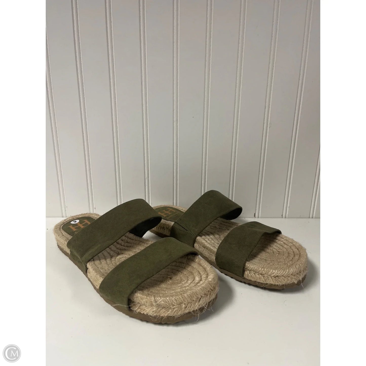 Sandals Flats By Haute Hippie In Cream & Green, Size: 9