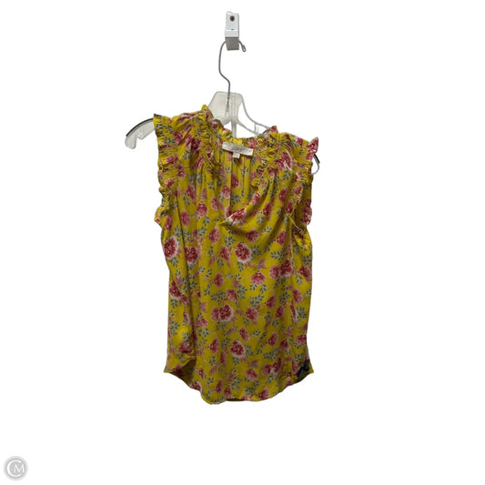 Top Sleeveless By Loft In Yellow, Size: S