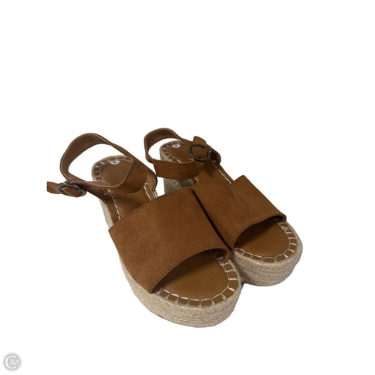 Sandals Heels Wedge By Universal Thread In Tan, Size: 7