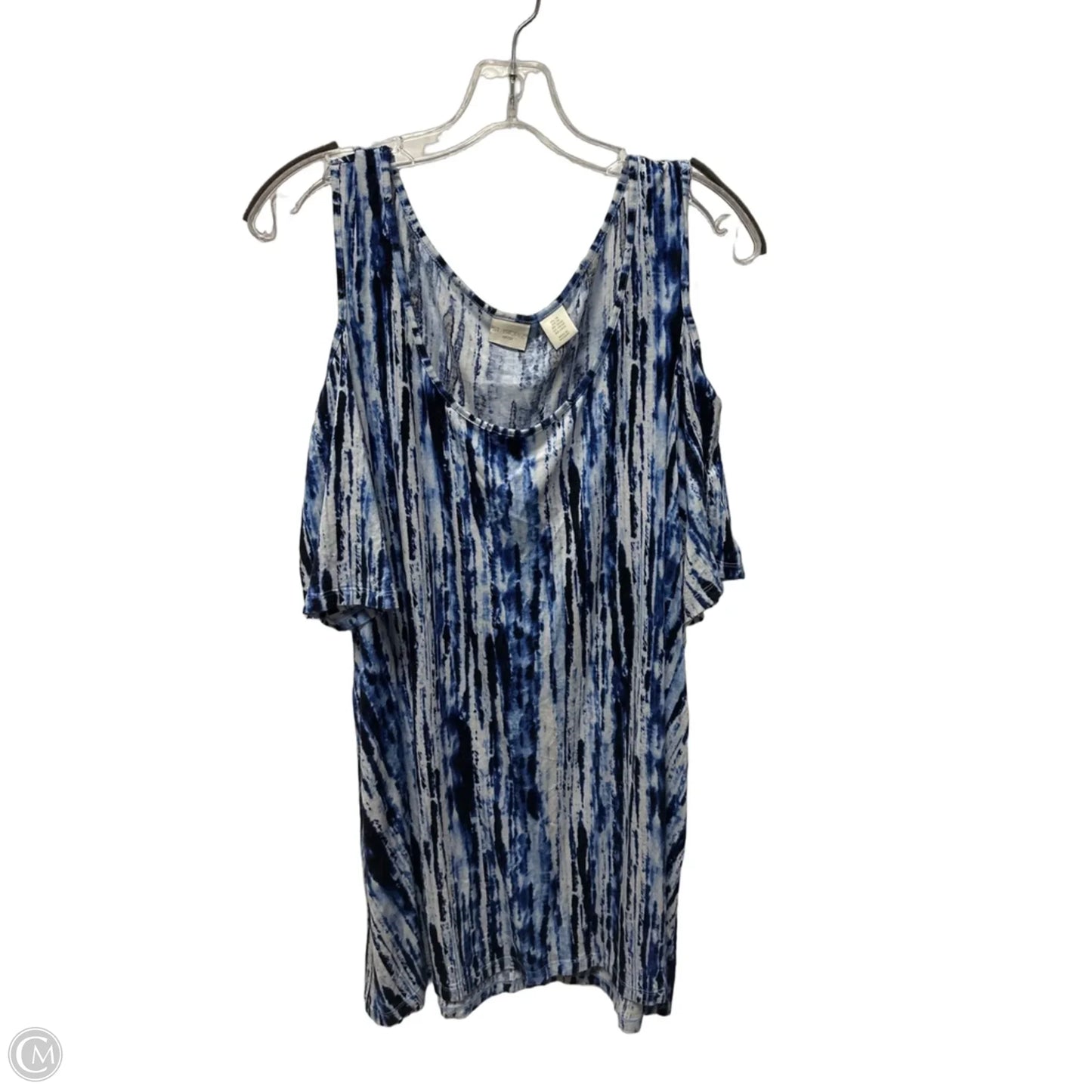 Top Short Sleeve By St Tropez In Blue, Size: 2x