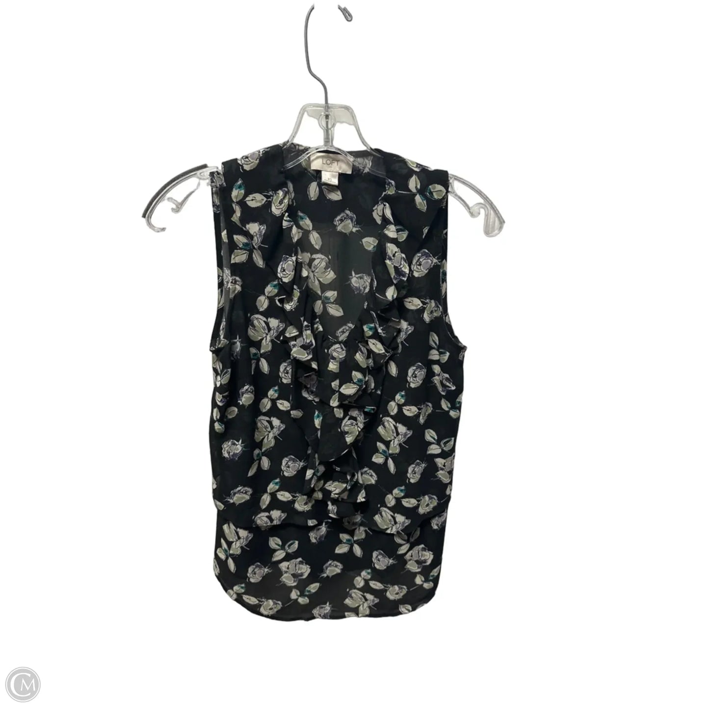 Top Sleeveless By Loft In Floral Print, Size: Xs
