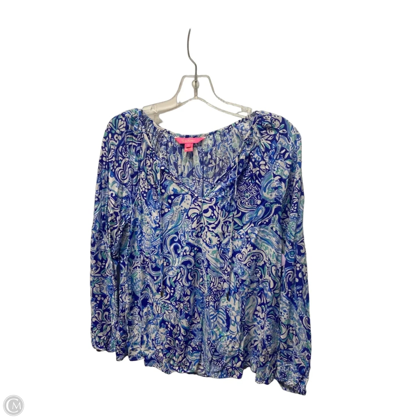 Top Long Sleeve Designer By Lilly Pulitzer In Blue, Size: S