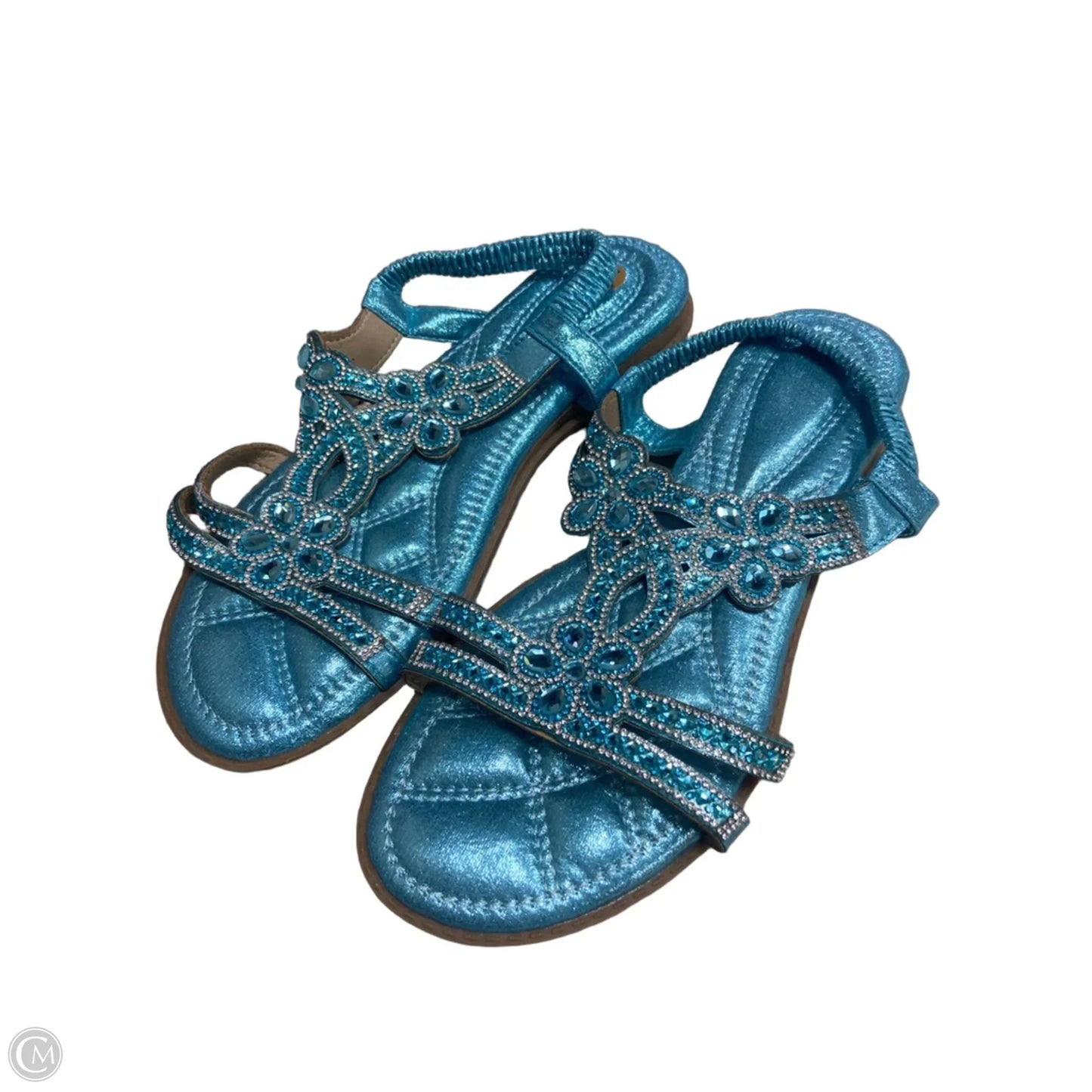 Sandals Flats By Clothes Mentor In Blue, Size: 10.5