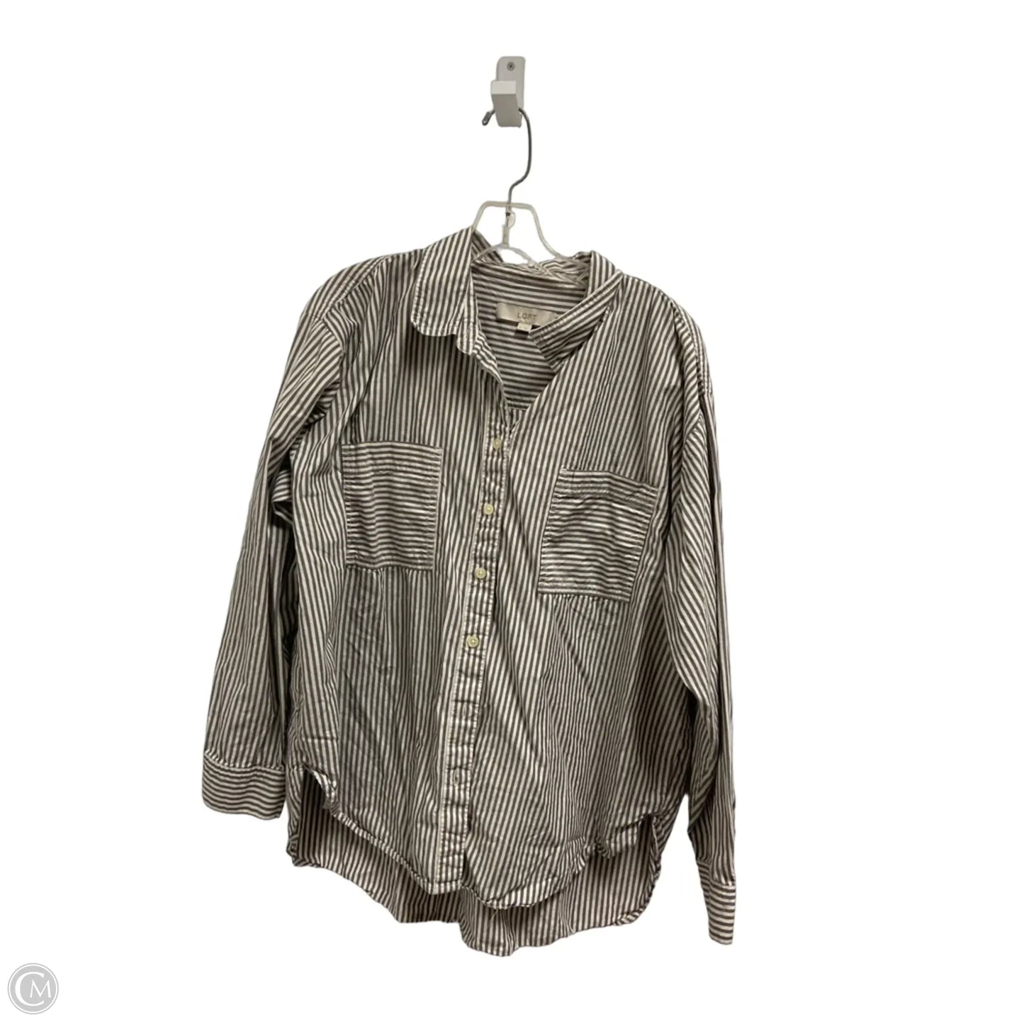 Top Long Sleeve By Loft In Striped Pattern, Size: Xl