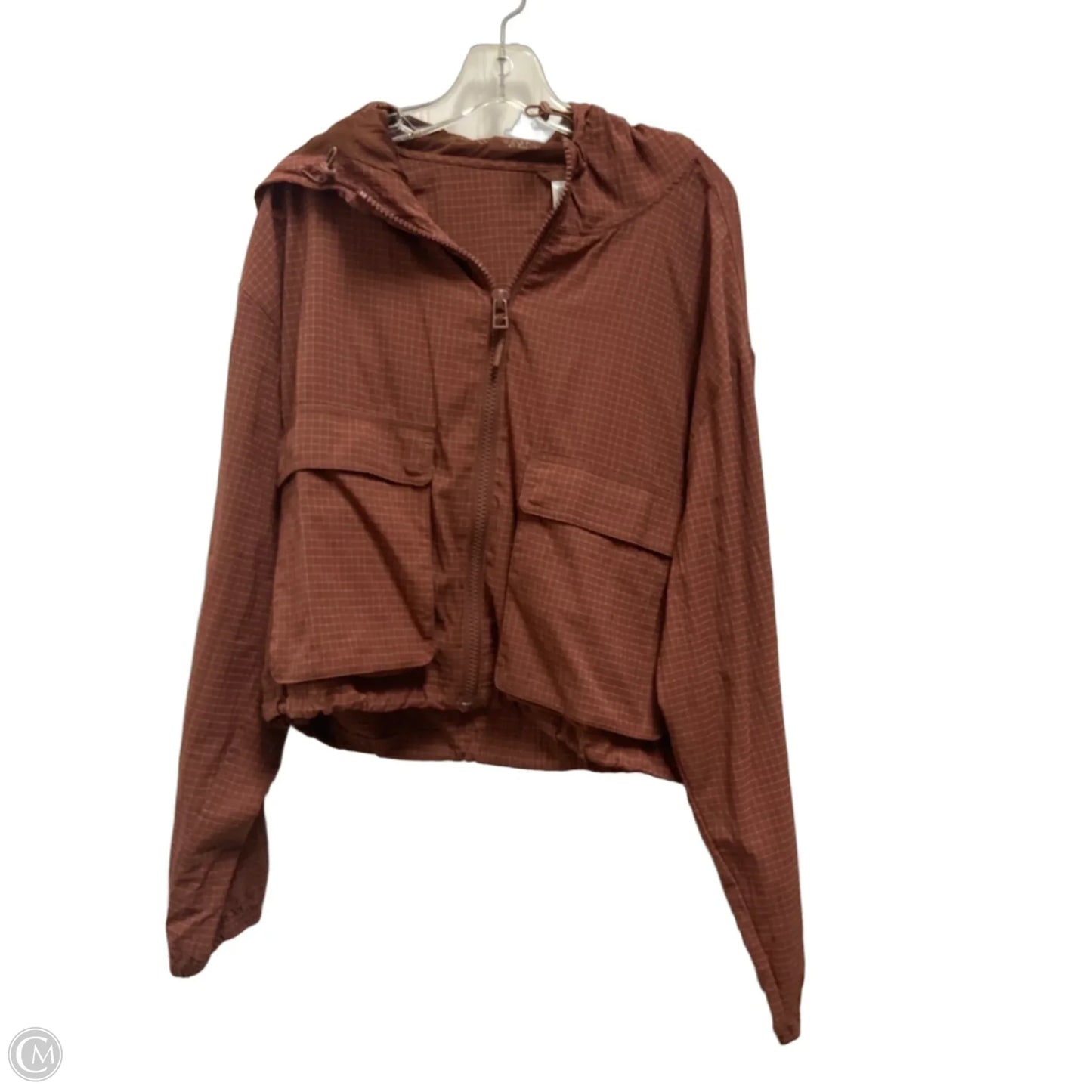 Athletic Jacket By Fabletics In Brown, Size: L