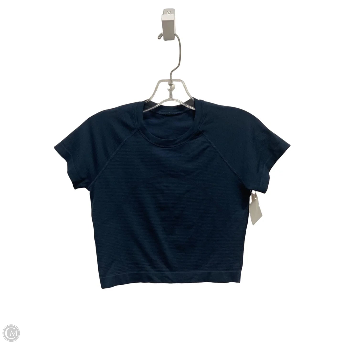 Athletic Top Short Sleeve By Lululemon In Navy, Size: Xs