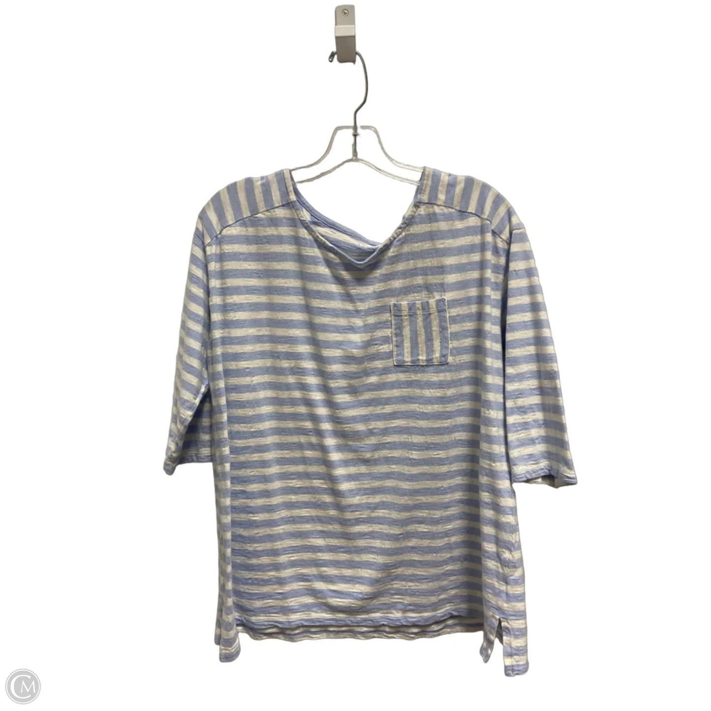 Top 3/4 Sleeve By Talbots In Striped Pattern, Size: 1x