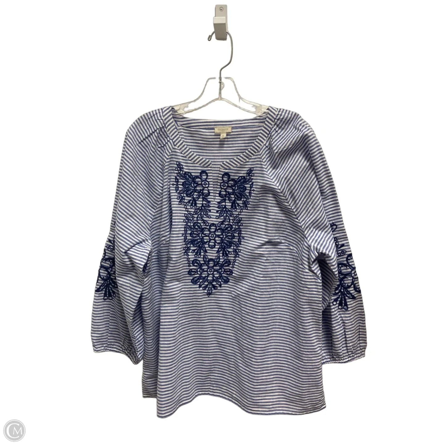 Top Long Sleeve By Talbots In Striped Pattern, Size: Xl