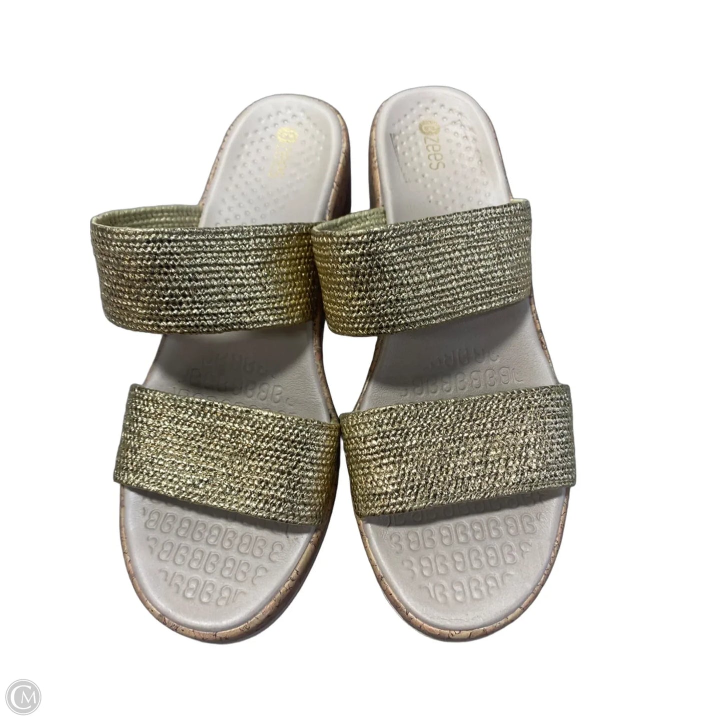 Sandals Heels Platform By Bzees In Gold, Size: 8.5