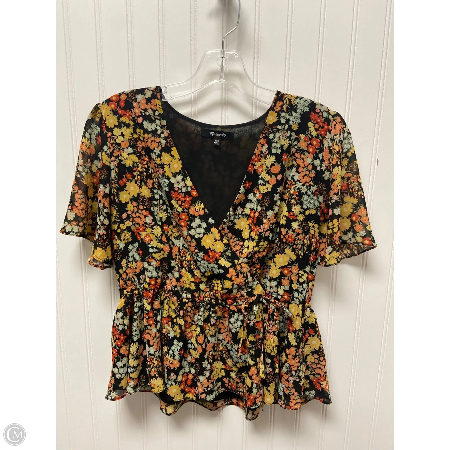 Top Short Sleeve By Madewell In Floral Print, Size: Xxs