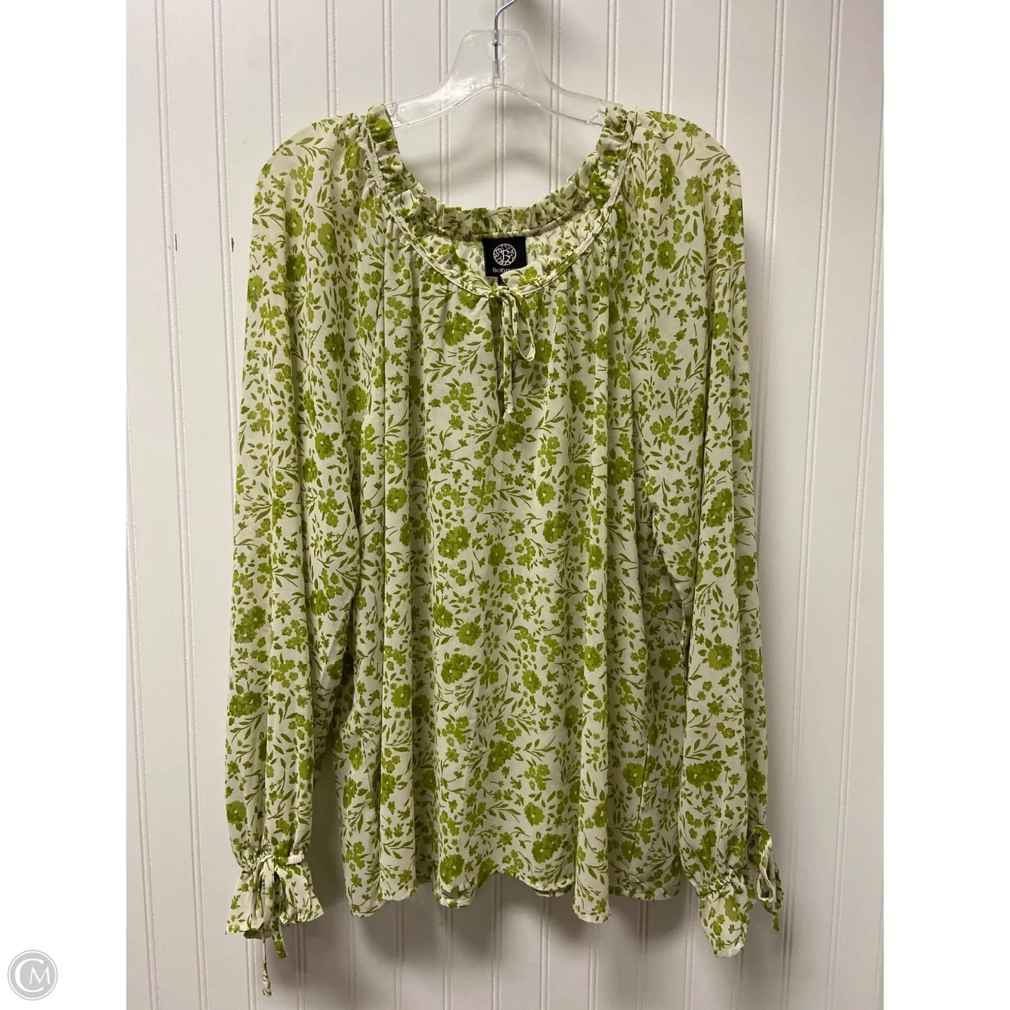 Top Long Sleeve By Bobeau In Green, Size: Xl