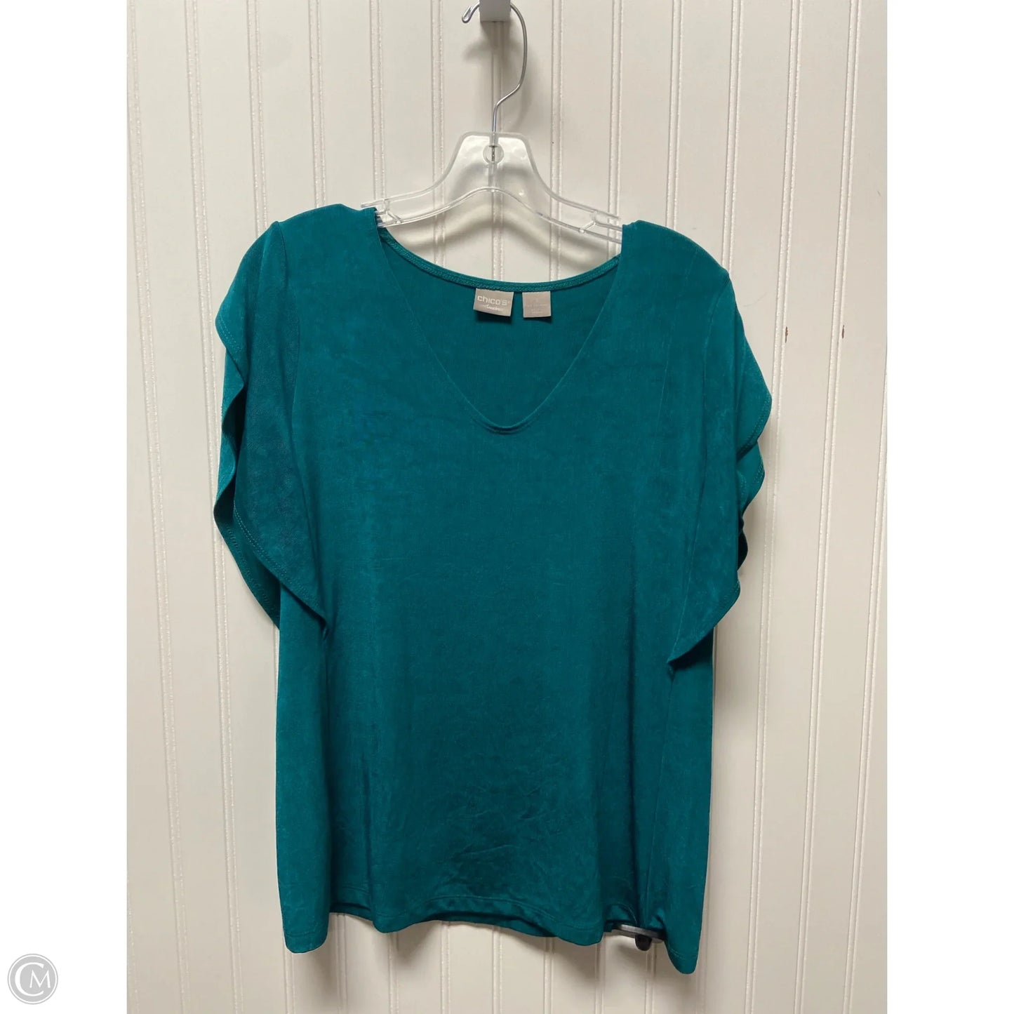 Top Short Sleeve By Chicos In Green, Size: M