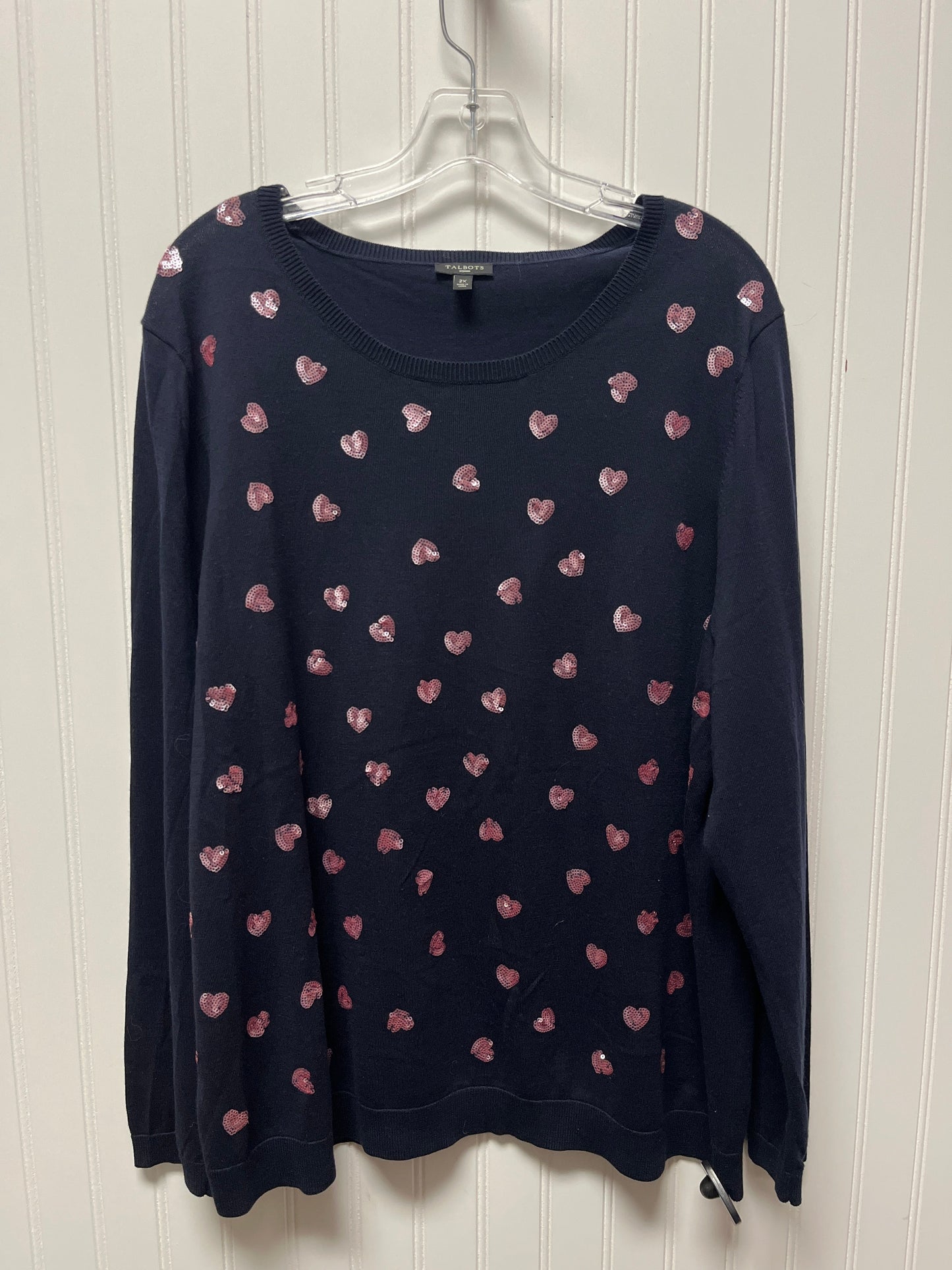 Top Long Sleeve By Talbots In Navy, Size: 2x