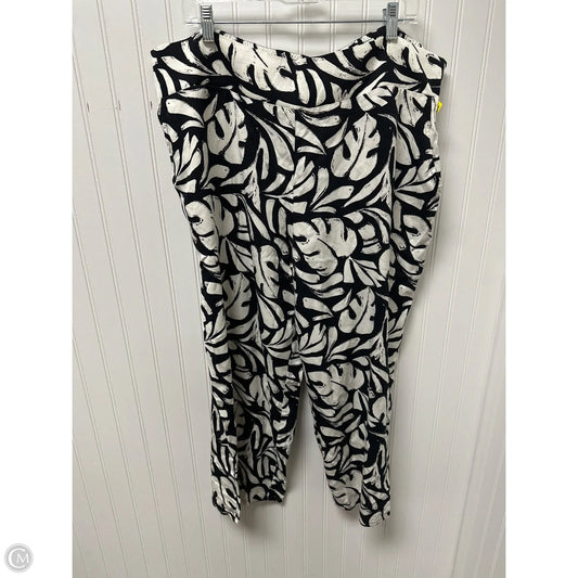 Pants Cropped By Clothes Mentor In Black & White, Size: Xl