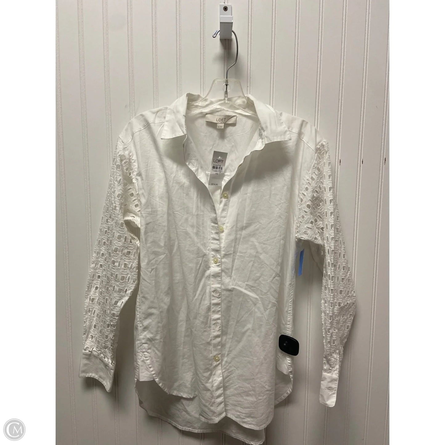Top Long Sleeve By Loft In White, Size: Xs