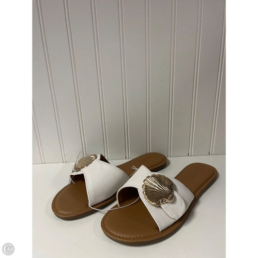 Sandals Flats By Universal Thread In Tan & White, Size: 8.5