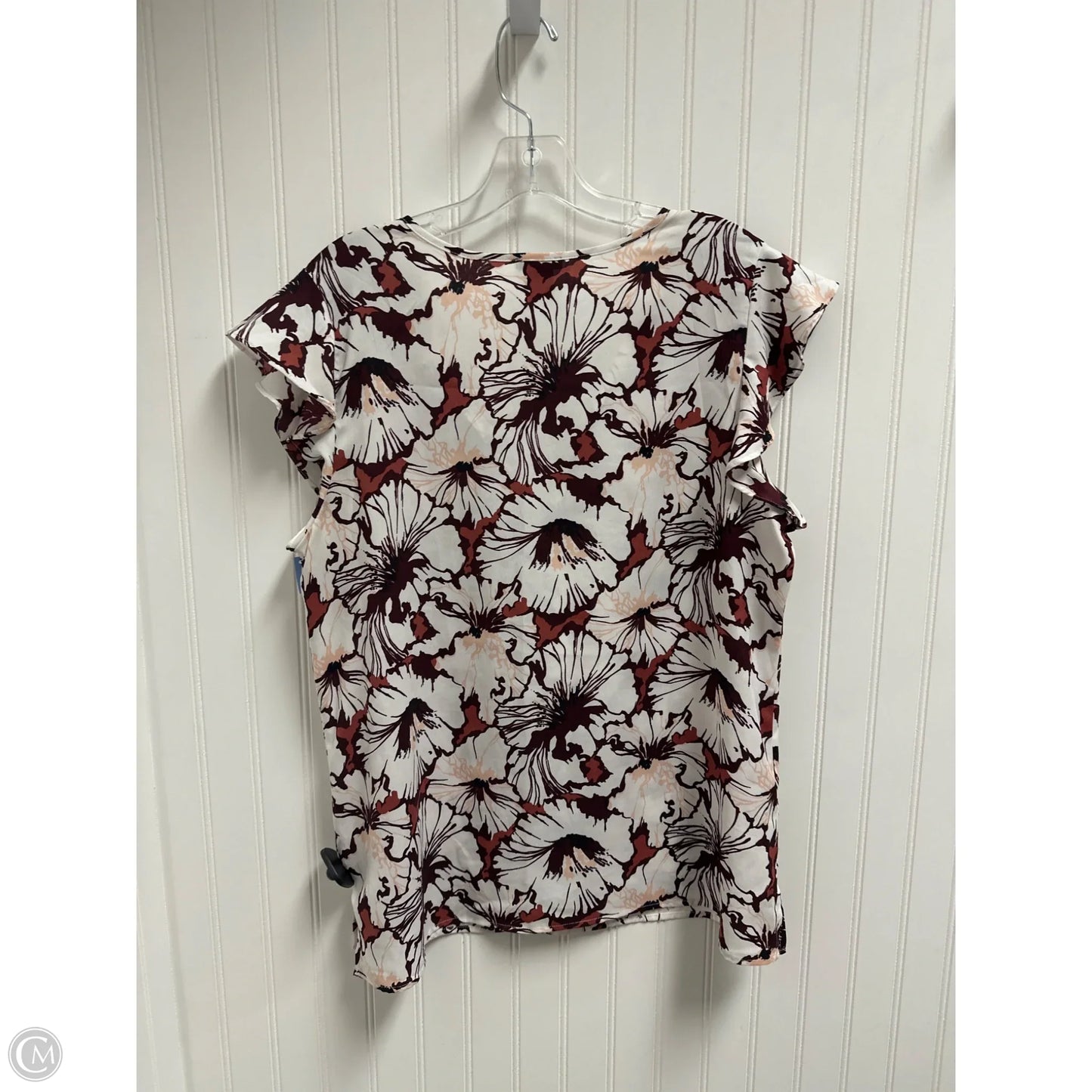 Top Short Sleeve By Ann Taylor In Floral Print, Size: L