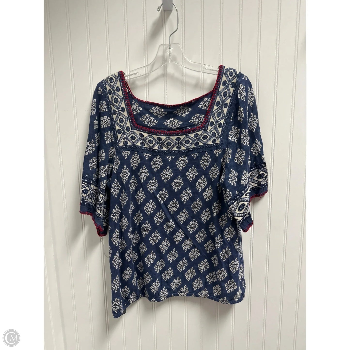 Top Short Sleeve By Lucky Brand In Blue, Size: L