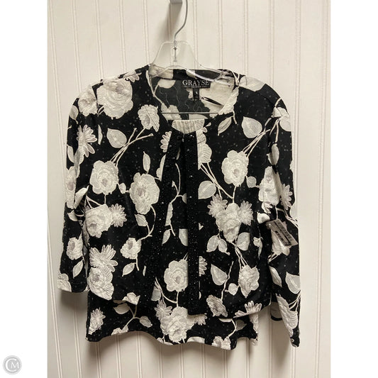 Skirt Suit 2pc By Clothes Mentor In Black & White, Size: S