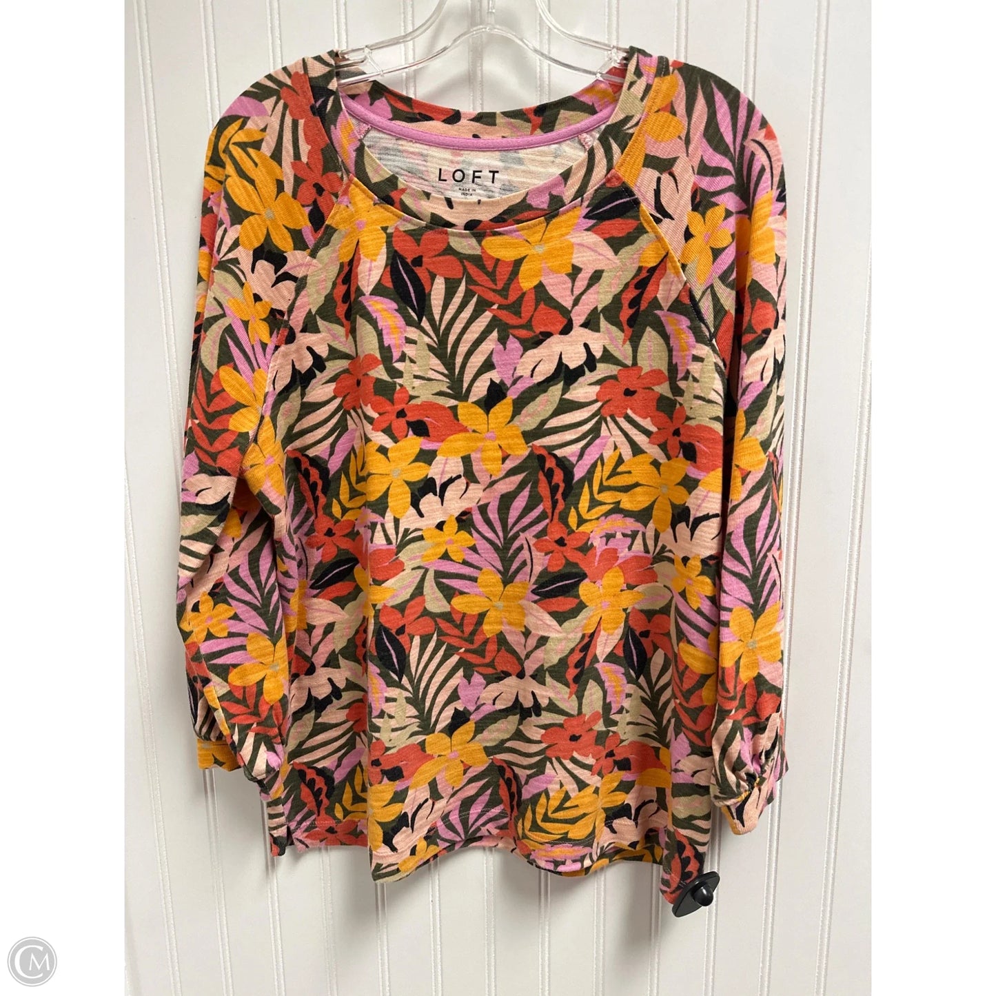Top Long Sleeve By Loft In Multi-colored, Size: M