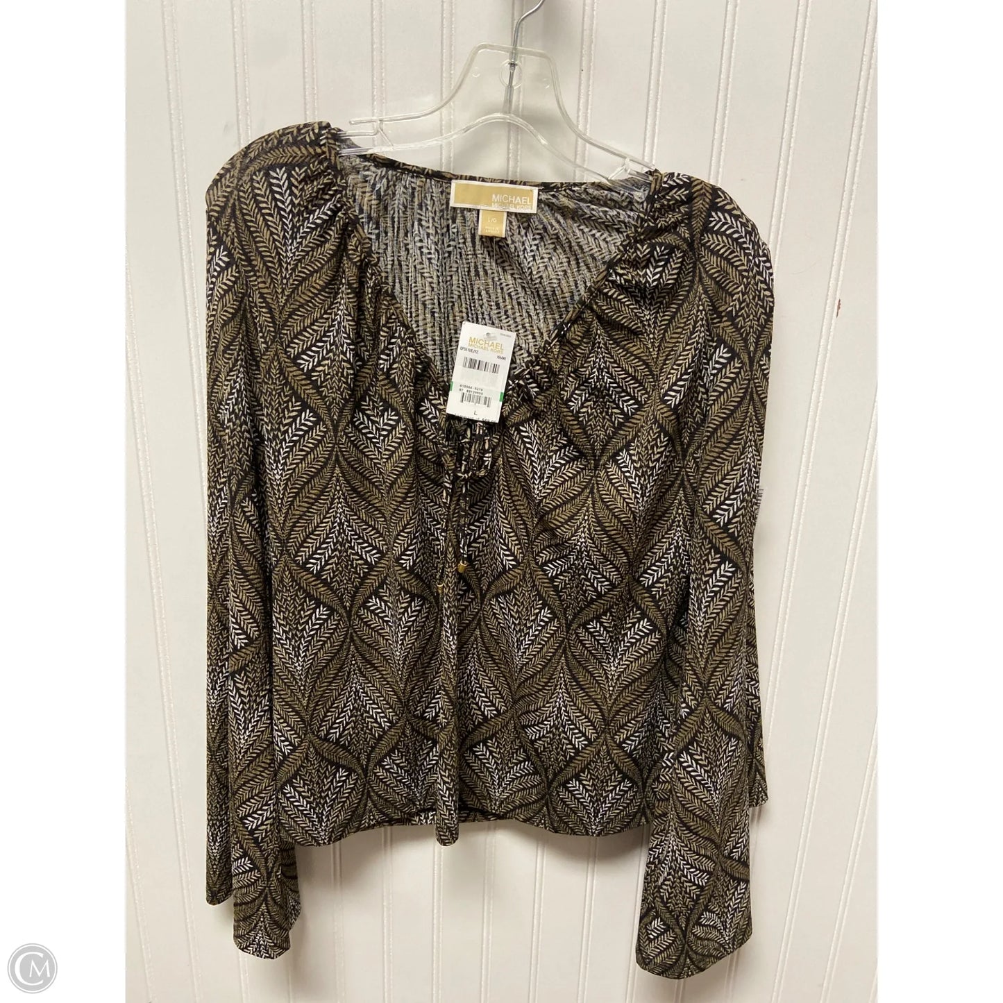 Top Long Sleeve By Michael By Michael Kors In Brown, Size: L
