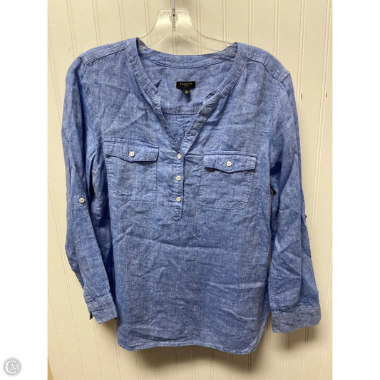 Top Long Sleeve By Talbots In Blue Denim, Size: L