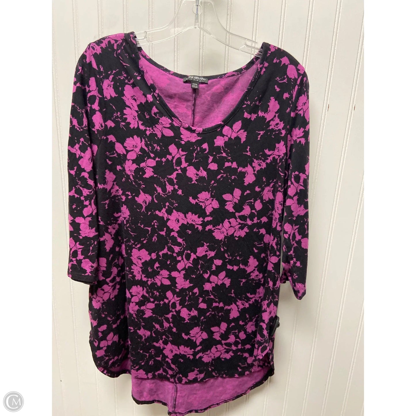 Top 3/4 Sleeve By Lane Bryant In Purple, Size: L