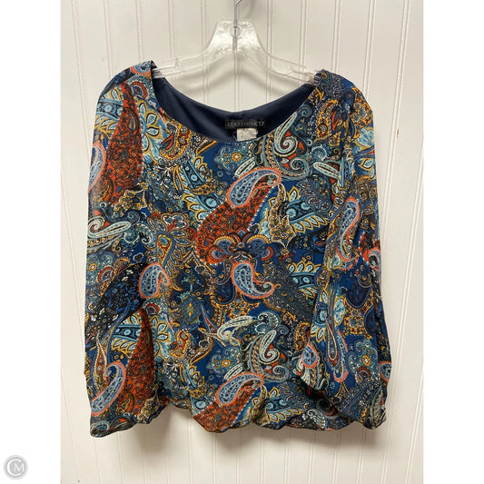 Top 3/4 Sleeve By Coco Bianco In Multi-colored, Size: Xl