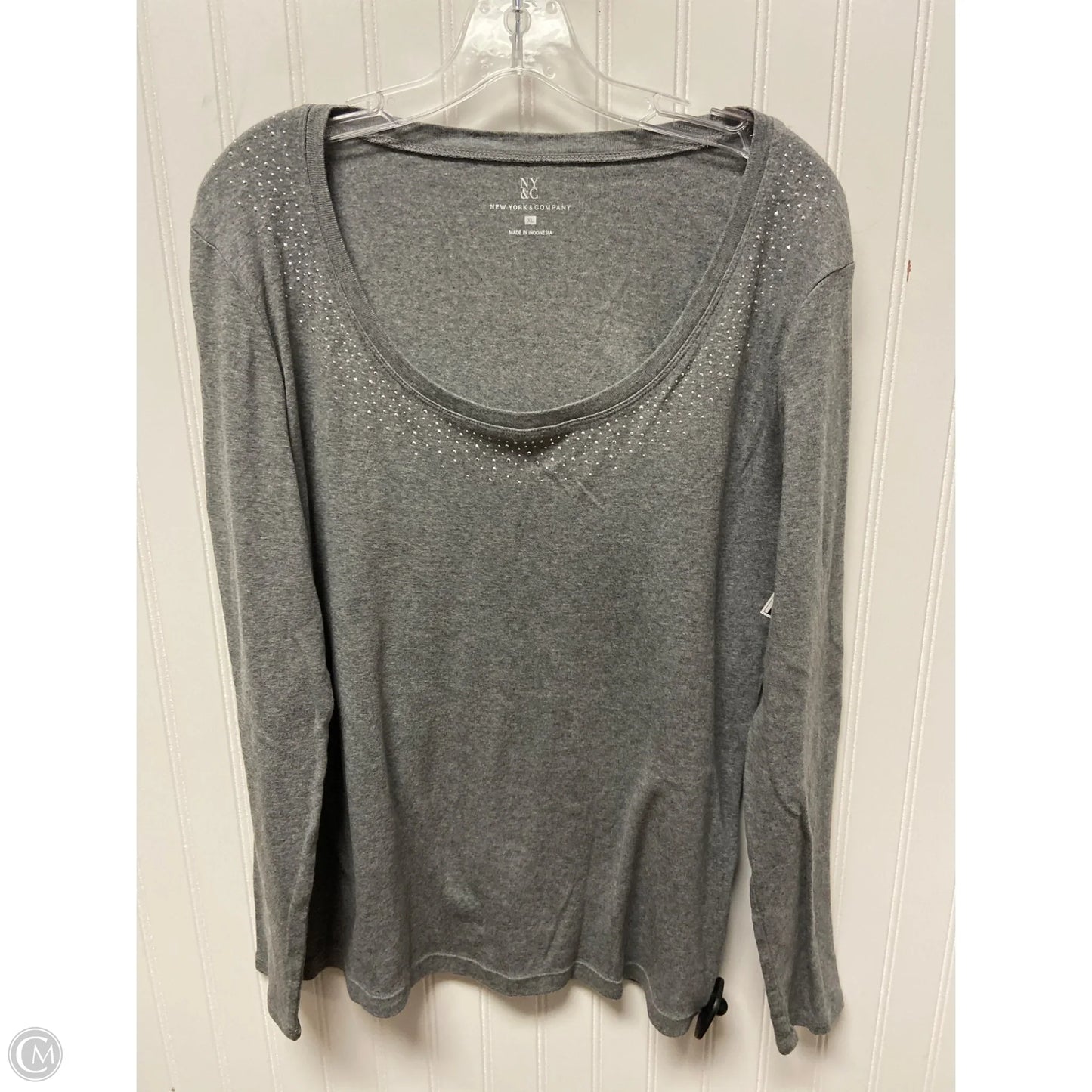 Top Long Sleeve By New York And Co In Grey, Size: Xl