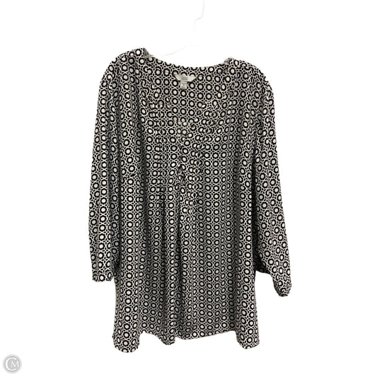 Top Long Sleeve By Croft And Barrow In Black & White, Size: 3x