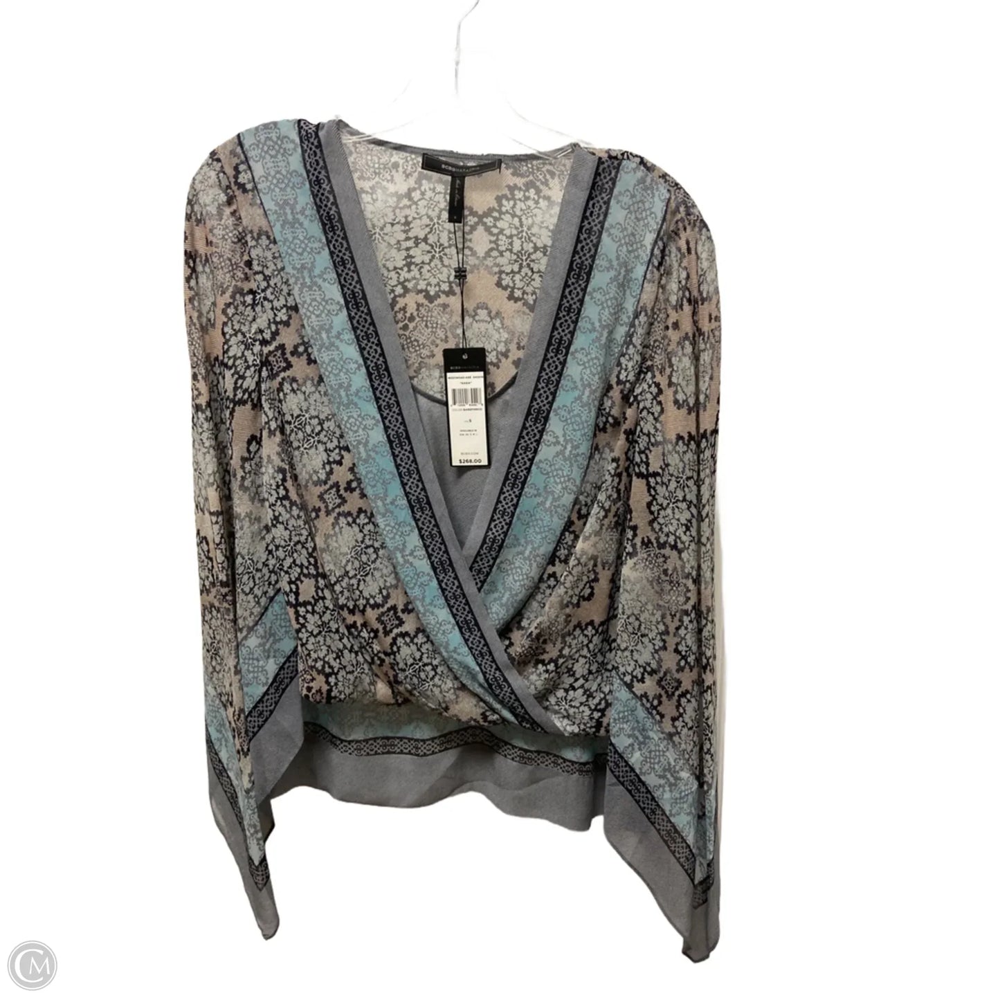 Top Long Sleeve By Bcbgmaxazria In Blue & Pink, Size: S