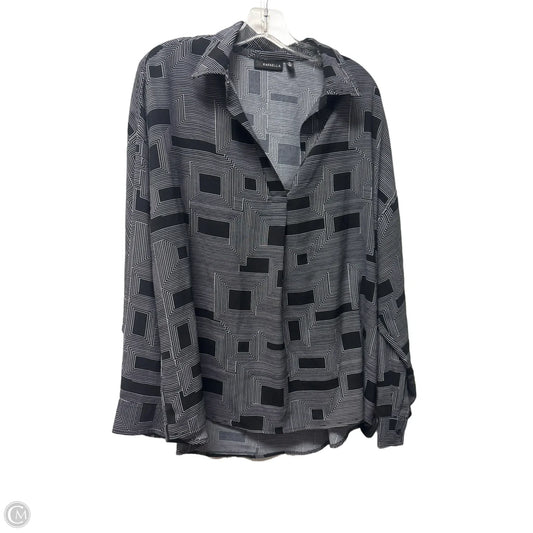 Top Long Sleeve By Rafaella In Black & White, Size: Xl