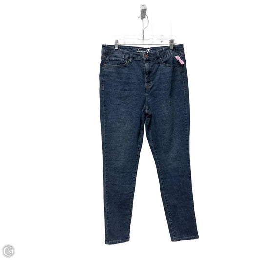 Jeans Skinny By Seven 7 In Blue Denim, Size: 12