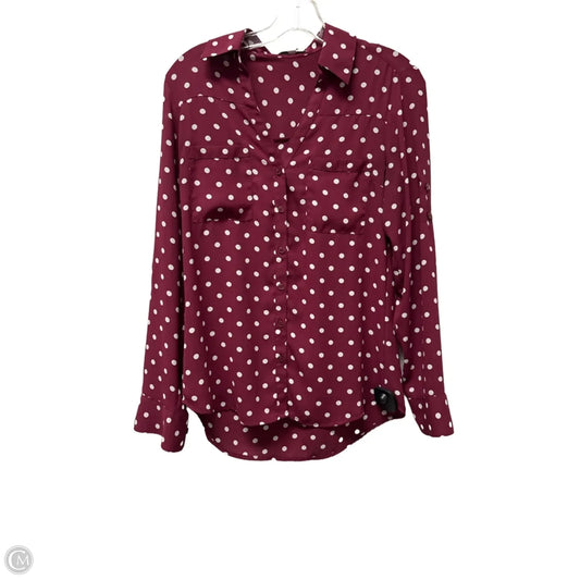 Top Long Sleeve By Express In Polkadot Pattern, Size: S