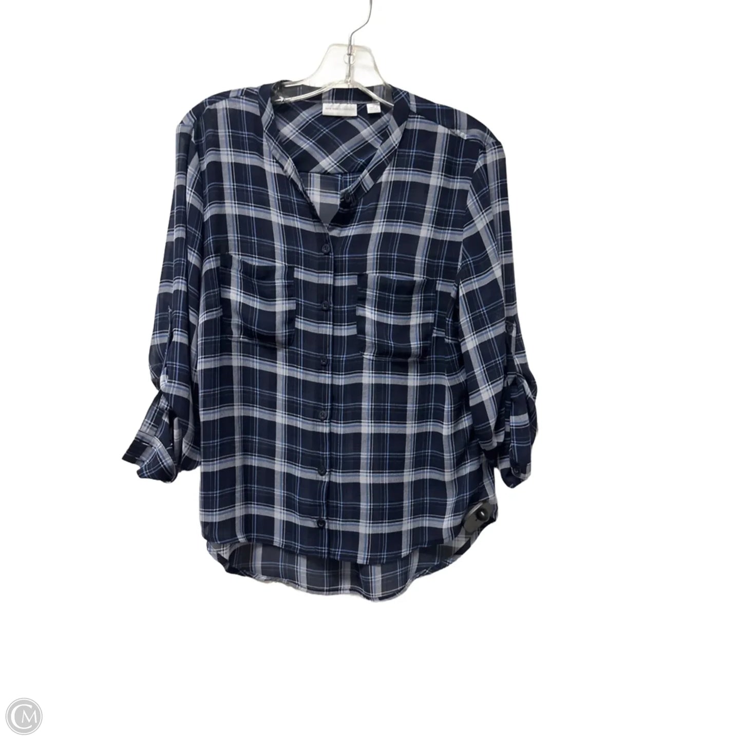 Top 3/4 Sleeve By New York And Co In Blue, Size: M