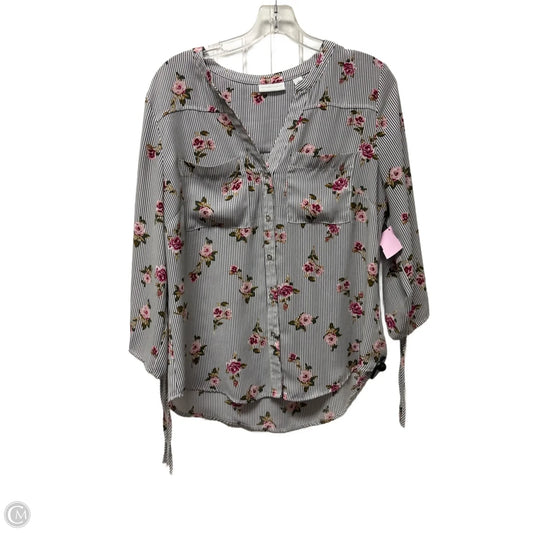 Top 3/4 Sleeve By New York And Co In Floral Print, Size: M