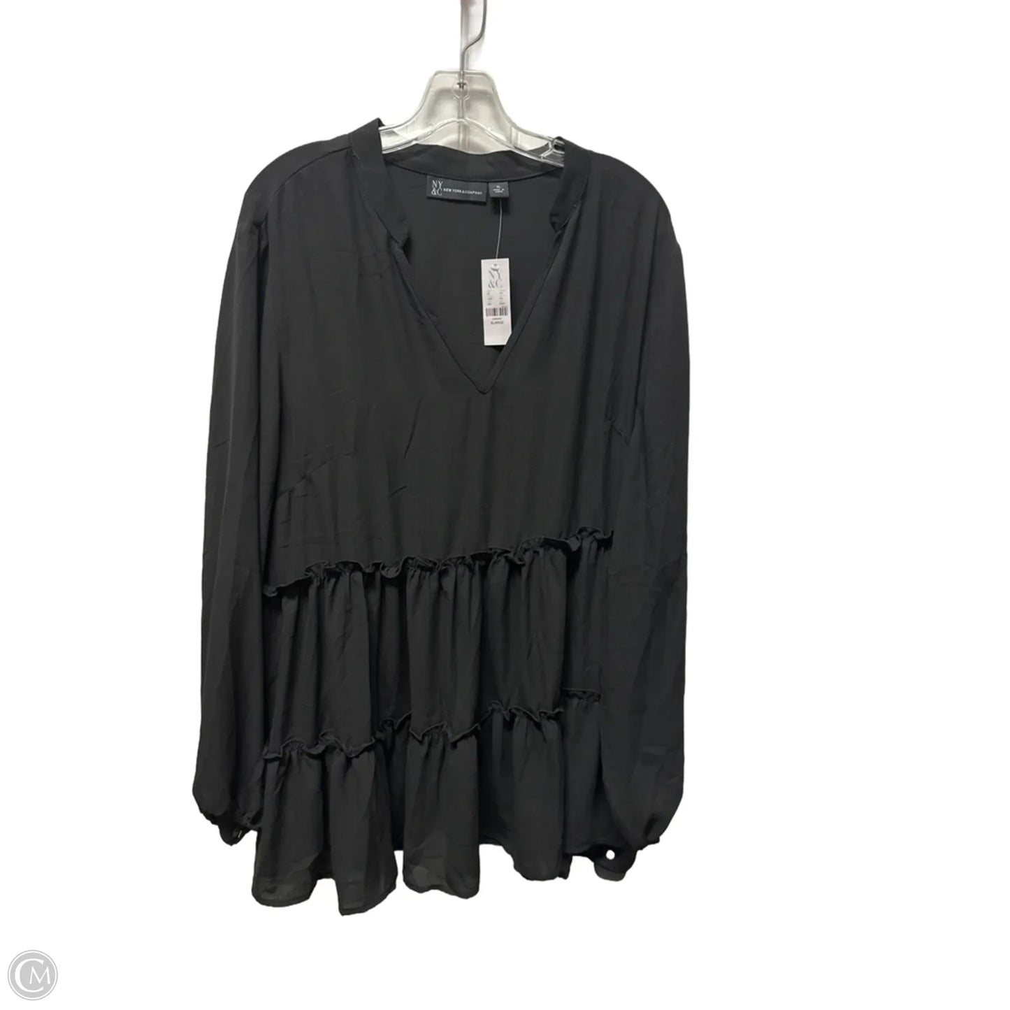 Tunic Long Sleeve By New York And Co In Black, Size: Xl