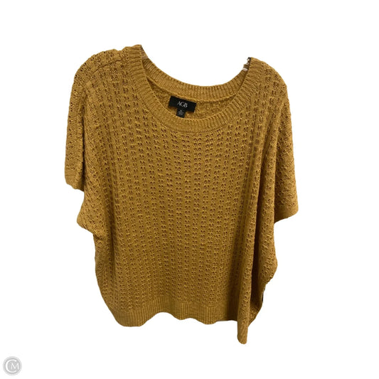 Sweater Short Sleeve By Agb In Yellow, Size: Xl