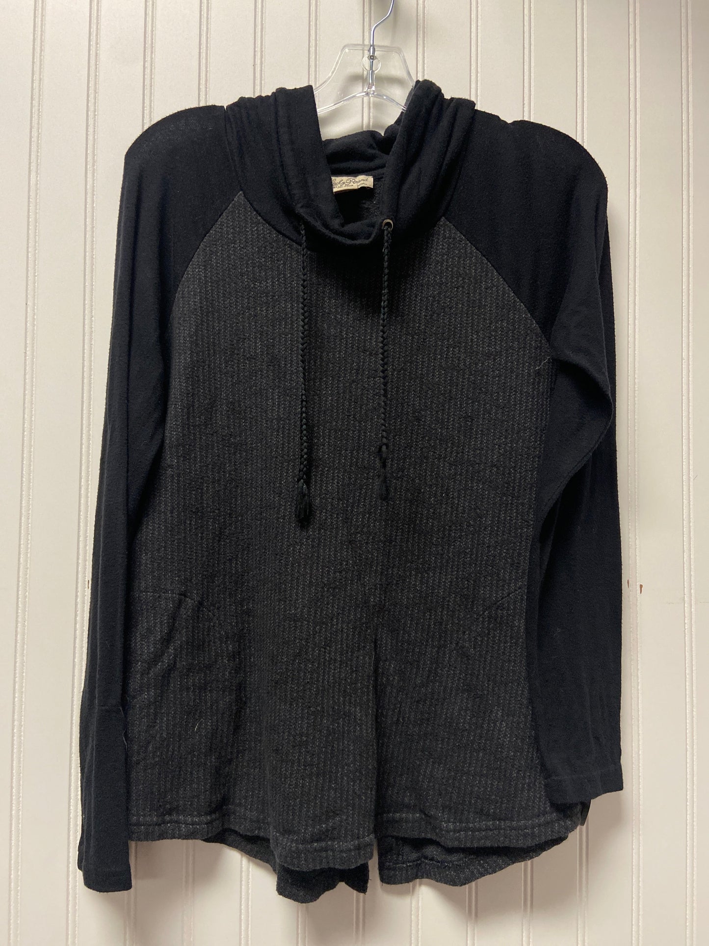 Sweatshirt Hoodie By Lucky Brand In Black & Grey, Size: 0