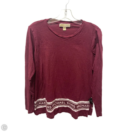Top Long Sleeve By Michael By Michael Kors In Red, Size: S