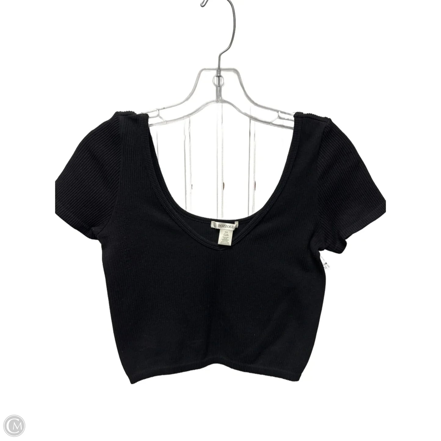 Top Short Sleeve By Bozzolo In Black, Size: S